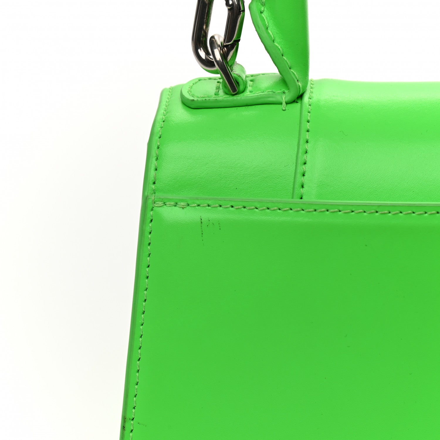 Balenciaga Shiny Box Calfskin Hourglass Top Handle Bag XS Fluo Green 15 of 15