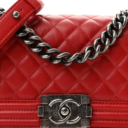 Chanel Calfskin Quilted Small Boy Flap Red 8 of 10