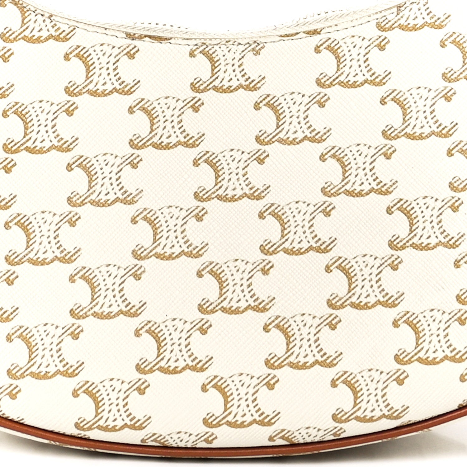 Celine Canvas Calfskin Ava Triomphe Shoulder Bag White 9 of 12