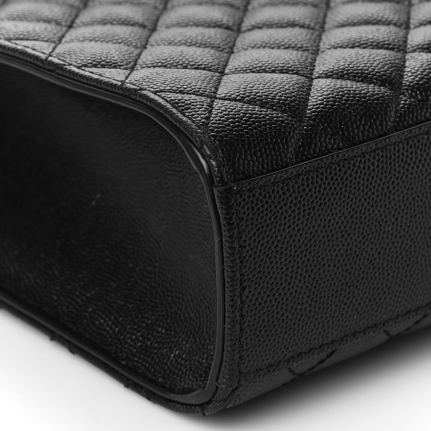 Saint Laurent Grain De Poudre Textured Mixed Matelasse Large Triquilt Monogram Satchel Black 9 of 10