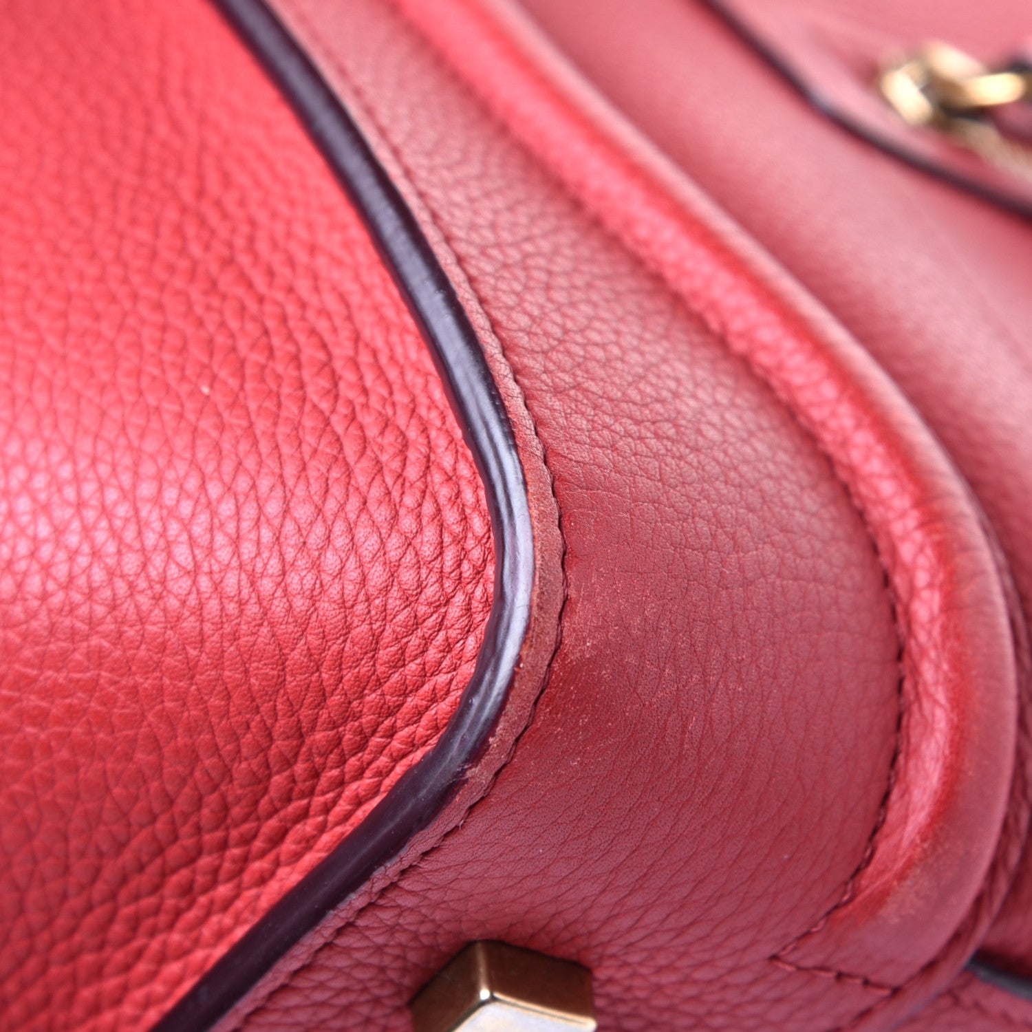 Celine Baby Drummed Calfskin Mini Luggage Red 11 of 11