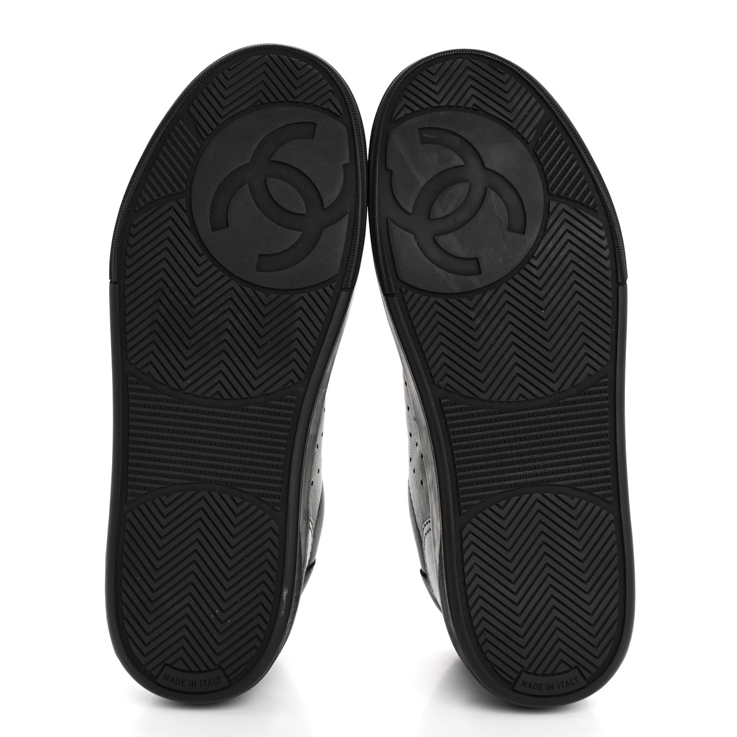 Chanel Calfskin Womens Logo Sneakers 38.5 Black 6 of 10