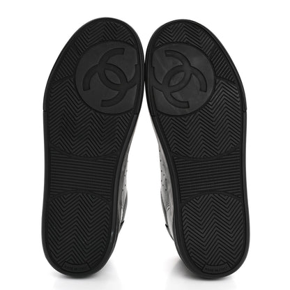 Chanel Calfskin Womens Logo Sneakers 38.5 Black 6 of 10