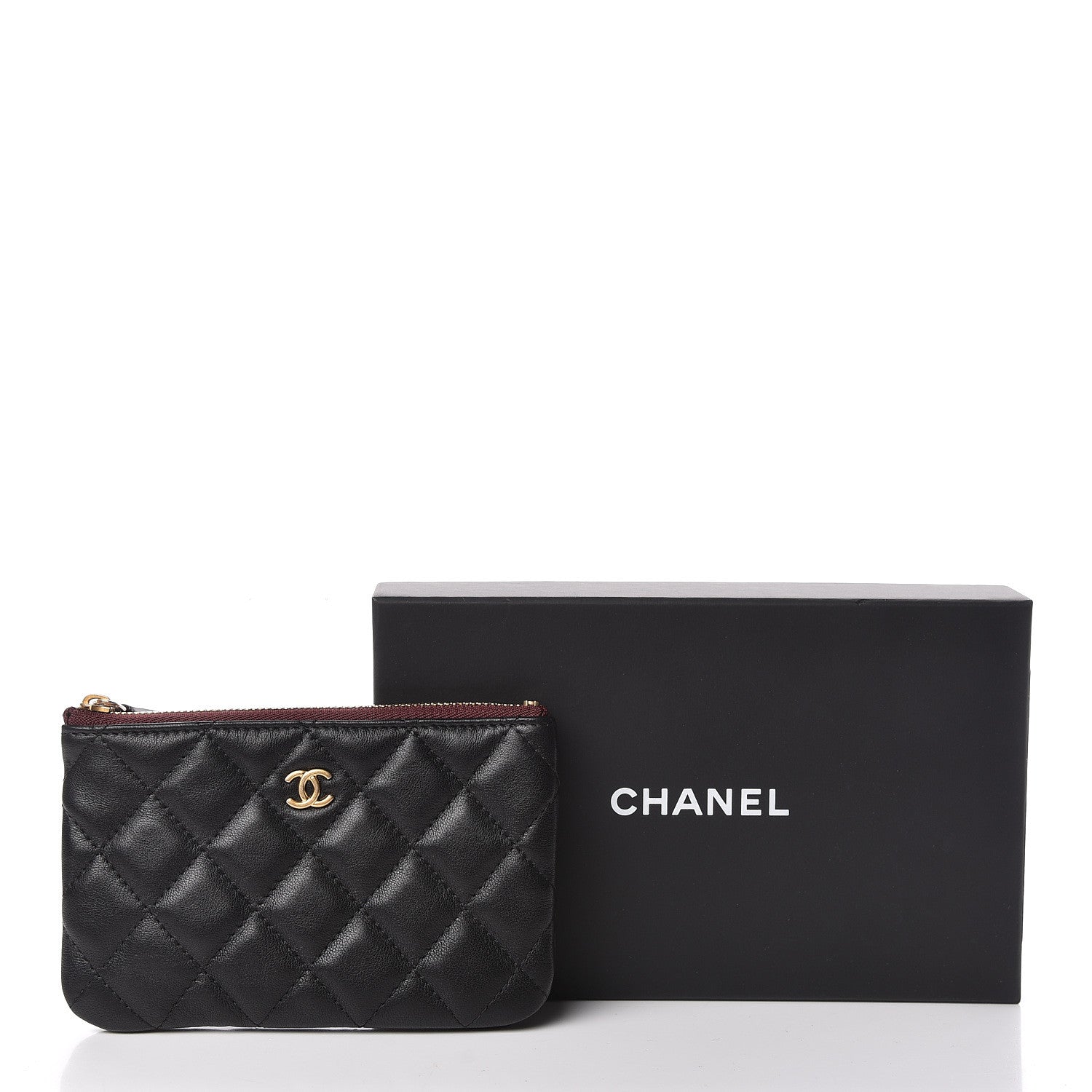 Chanel Lambskin Quilted Small Cosmetic Case Black 8 of 8