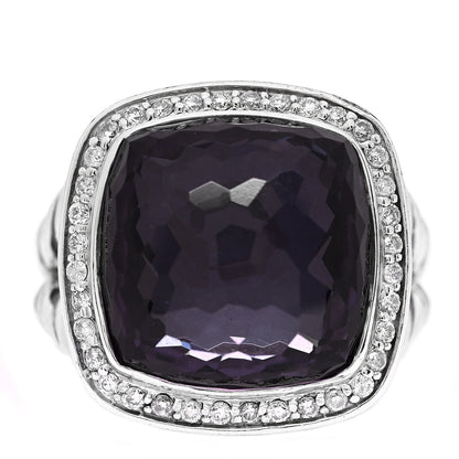 David Yurman Sterling Silver Diamond Black Orchid 14mm Albion Ring 54 7 1 of 5