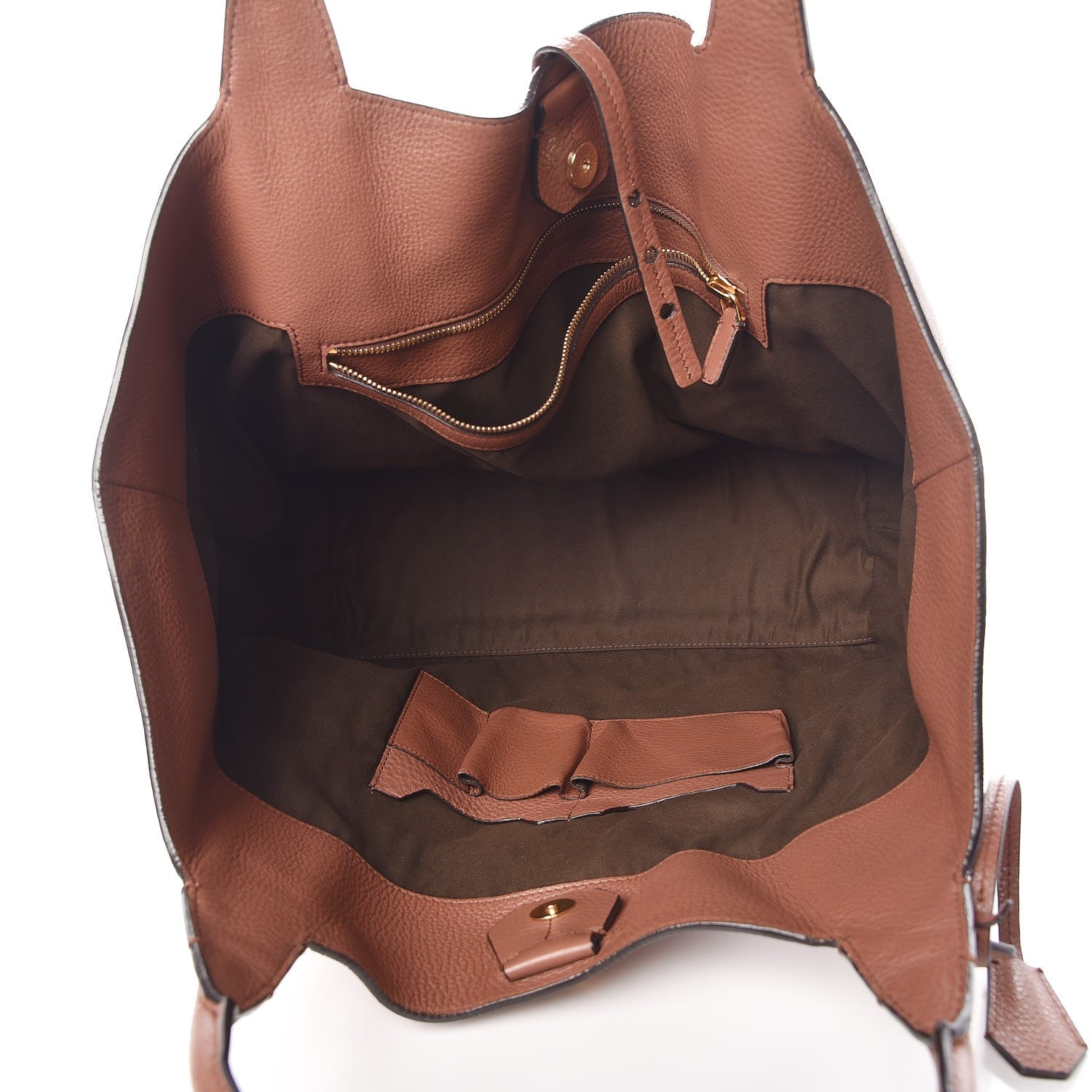 Tom Ford Pebbled Calfskin Amber Double Zip Tote Rose 5 of 8