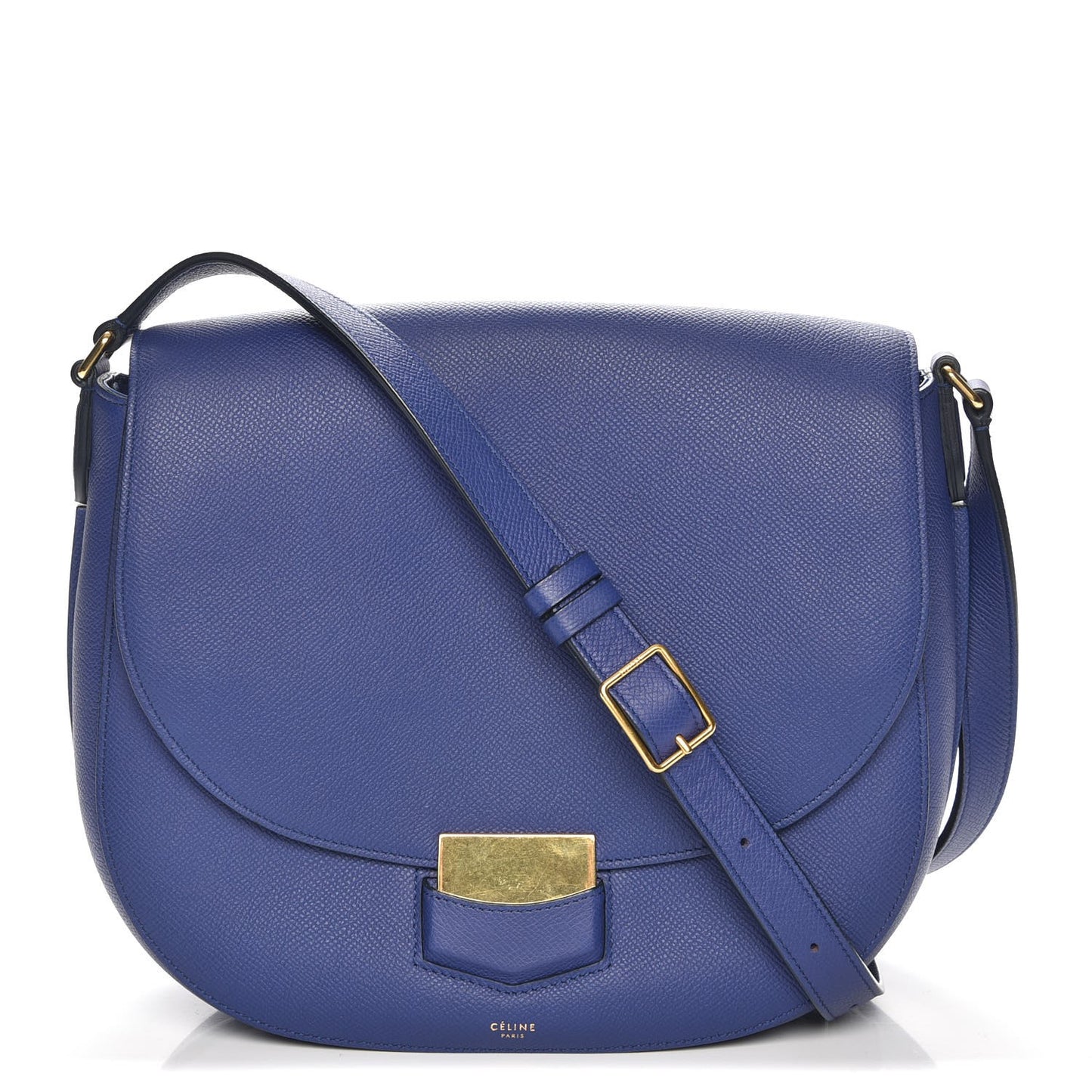 Grained Calfskin Medium Trotteur Indigo