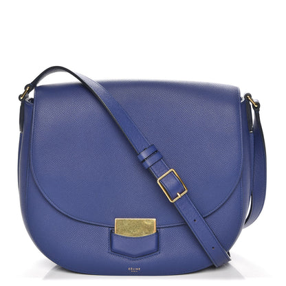 Celine Grained Calfskin Medium Trotteur Indigo 1 of 7