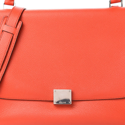 Celine Drummed Calfskin Suede Medium Trapeze Vermillion 9 of 9