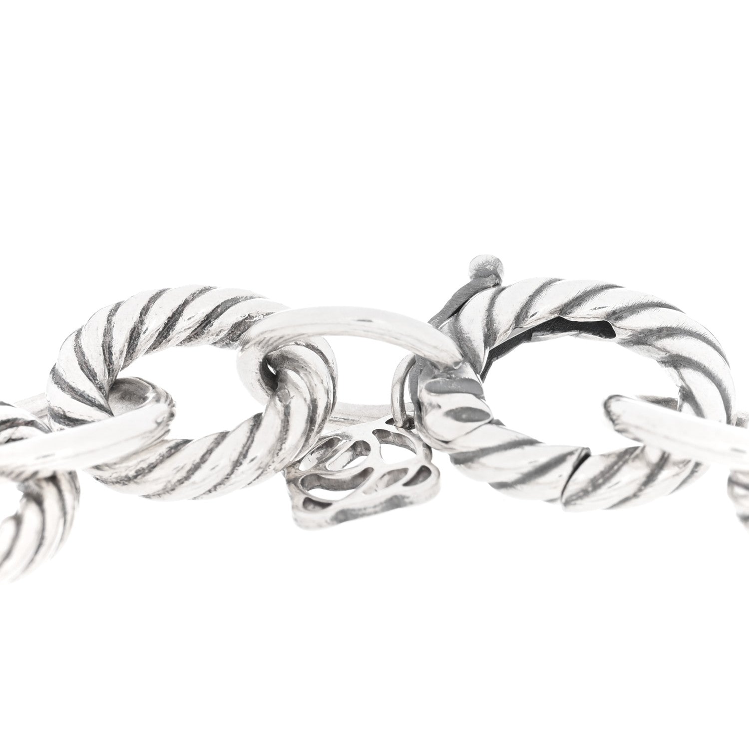 David Yurman Sterling Silver 10mm Medium Oval Link Bracelet 3 of 4