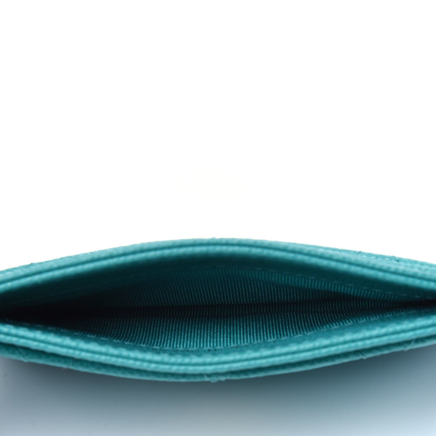 Caviar Quilted Card Holder Turquoise