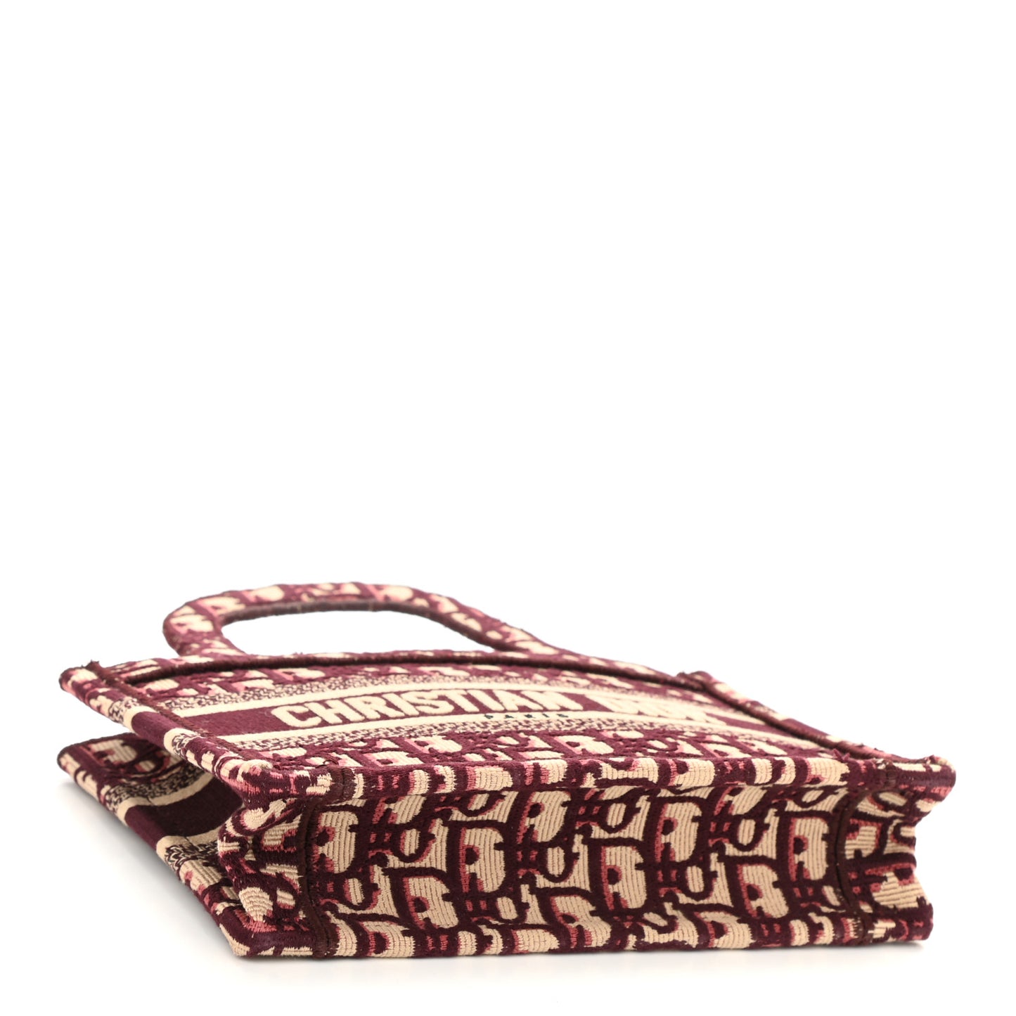Oblique Mini Book Tote Burgundy Multicolor