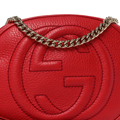 Gucci Pebbled Calfskin Mini Soho Chain Bag Tabasco Red 7 of 9