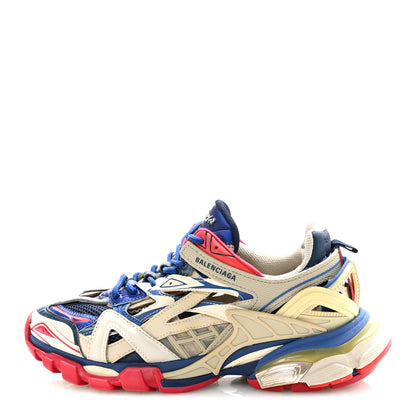 Balenciaga Rubber Mesh Bi-Color Womens Track.2 Open Sneakers 39 Beige Blue Red 1 of 20