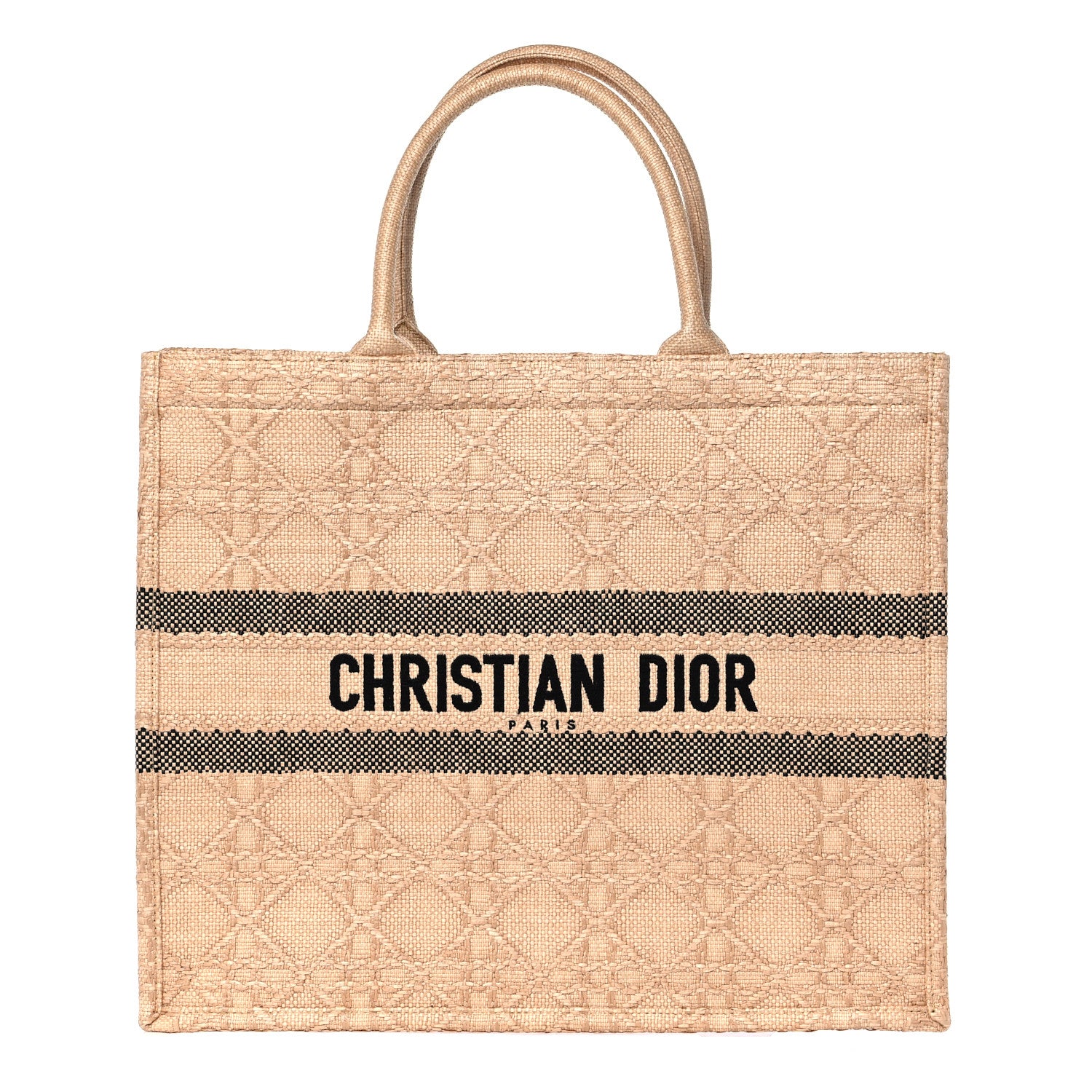 Christian Dior Raffia Cannage Large Book Tote Natural 1 of 9