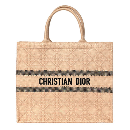Christian Dior Raffia Cannage Large Book Tote Natural 1 of 9