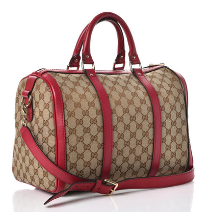 Gucci Monogram Medium Joy Boston Beige Red 4 of 11