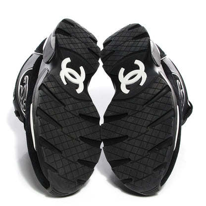 Chanel Suede Calfskin CC Sneakers Black White 36.5 5 of 7