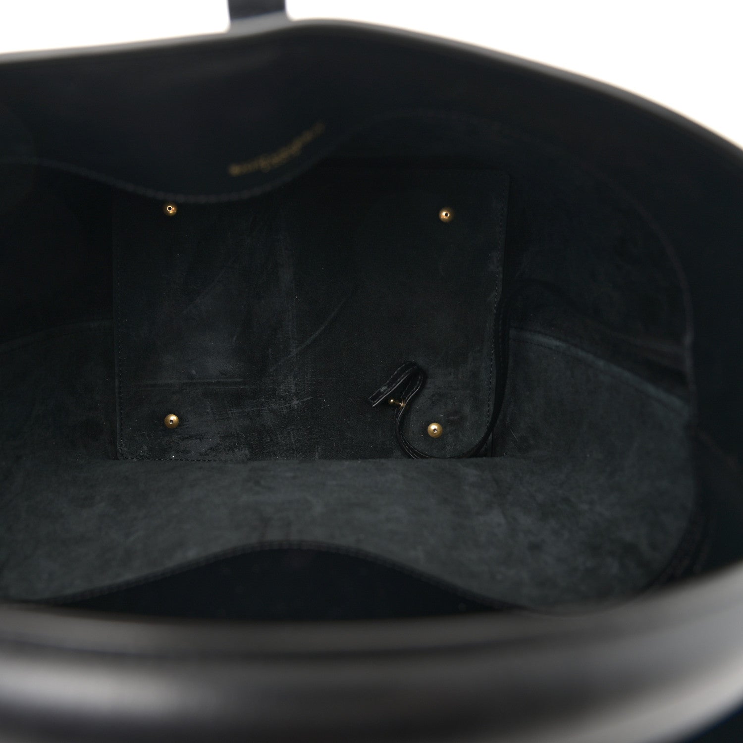 Saint Laurent Smooth Shiny Calfskin Monogram Le 37 Bucket Bag Black 6 of 11