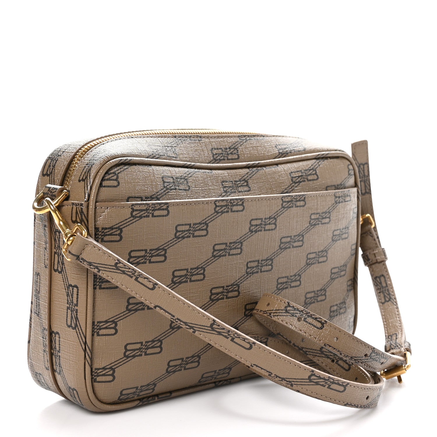 Balenciaga Coated Canvas BB Monogram Medium Signature Camera Bag Beige Brown 2 of 9