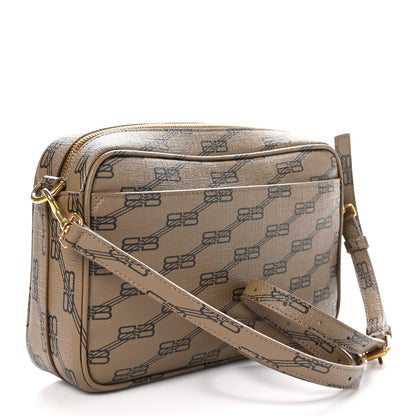 Balenciaga Coated Canvas BB Monogram Medium Signature Camera Bag Beige Brown 2 of 9
