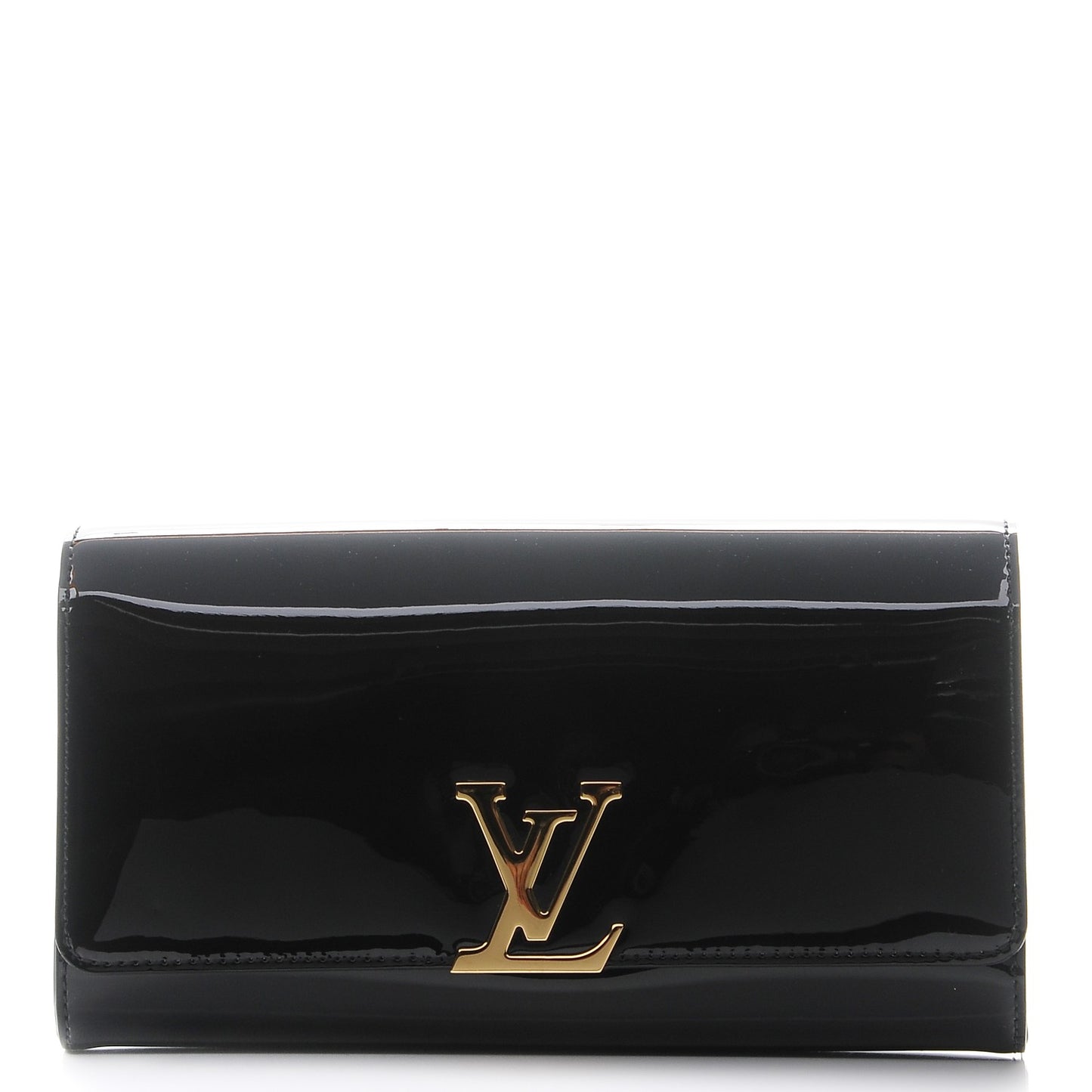 Patent Louise Clutch Black