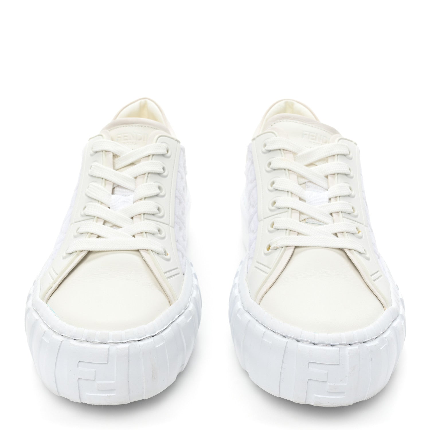 Fendi Velvet FF Calfskin Womens Fendi Force Low Top Sneakers 39 White 2 of 16