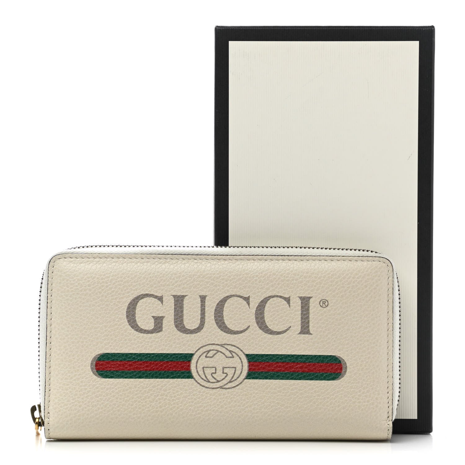 Gucci Calfskin Logo Zip Around Wallet White 9 of 9