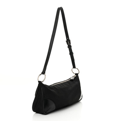 Prada Tessuto Light Nylon Soft Calf Shoulder Bag Black 2 of 14