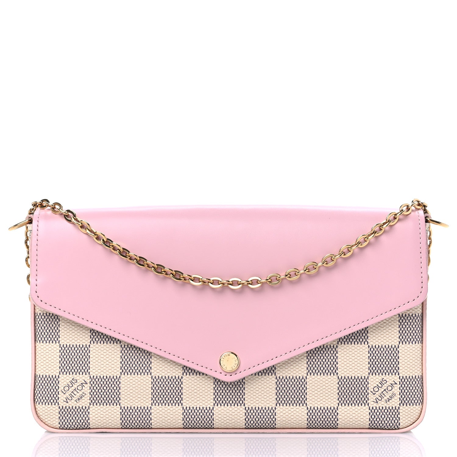 Louis Vuitton Damier Azur Calfskin Pochette Felicie Eau de Rose 3 of 7