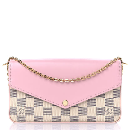 Louis Vuitton Damier Azur Calfskin Pochette Felicie Eau de Rose 3 of 7