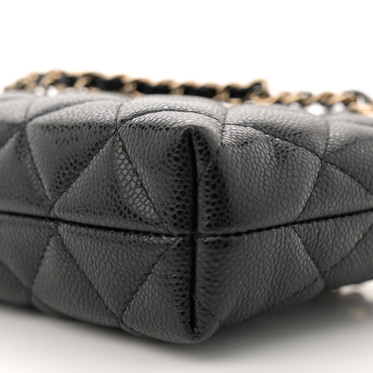 Caviar Quilted Classic Clutch Tote With Chain Black