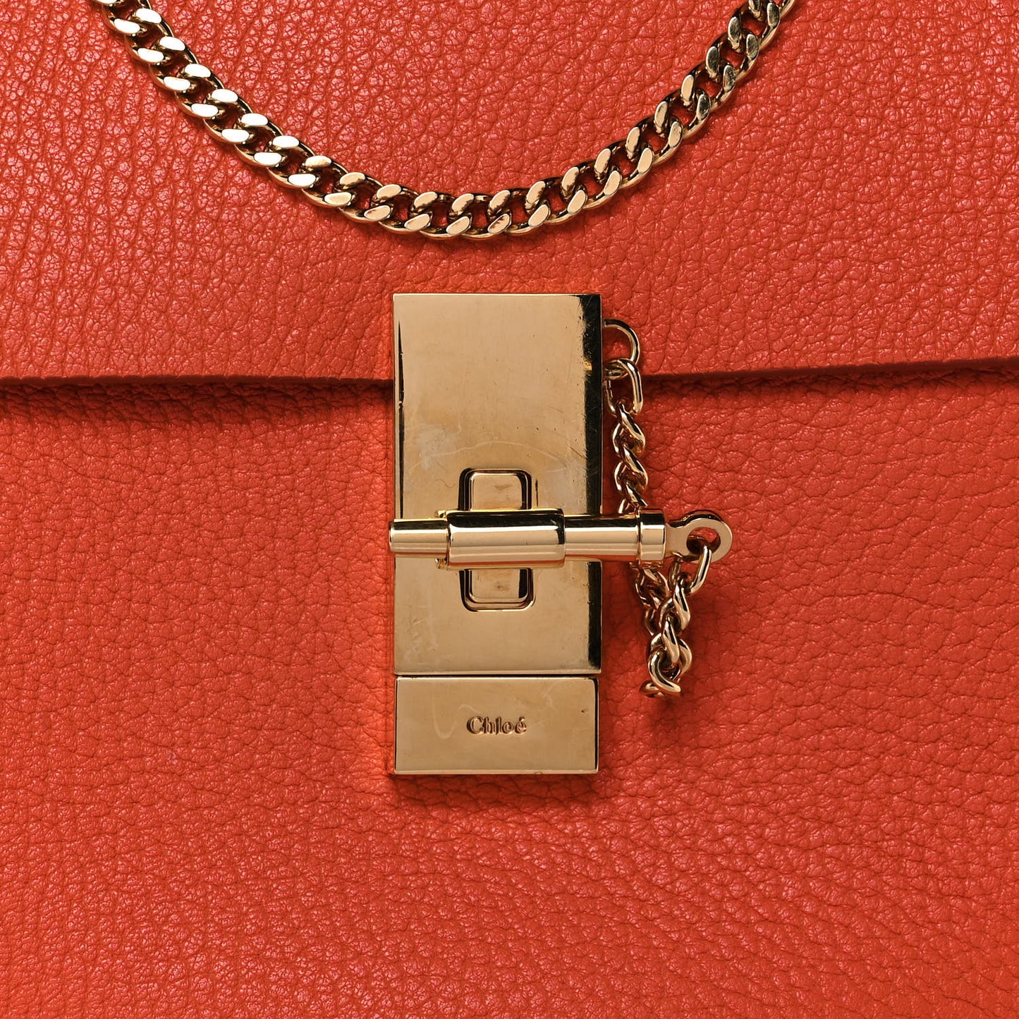 Grained Lambskin Mini Drew Shoulder Bag Foxy Orange