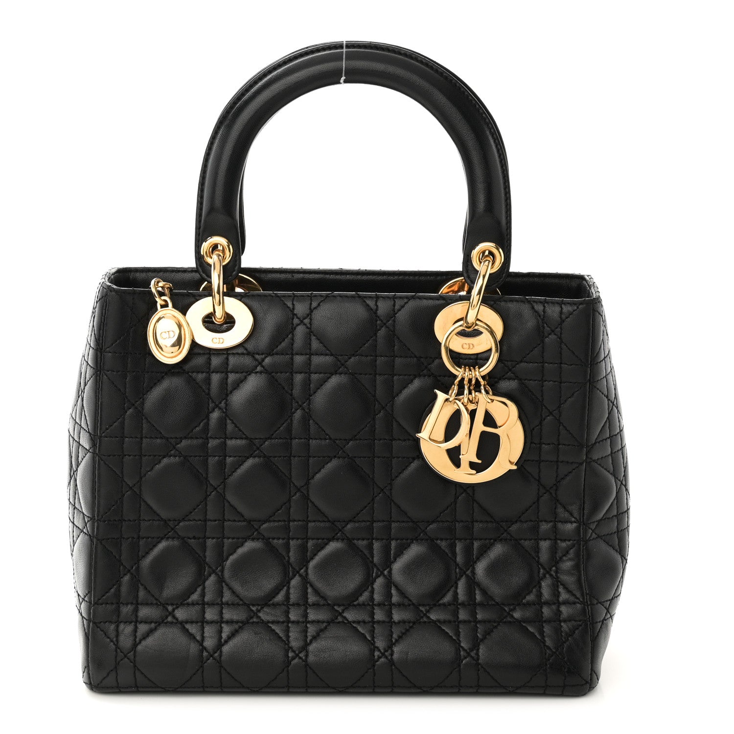 Christian Dior Lambskin Cannage Medium Lady Dior Black 1 of 10