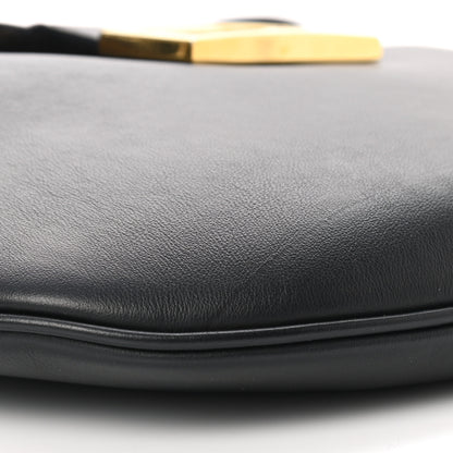 Fendi Vitello Grace Suede Small Croissant Hobo Black 9 of 10