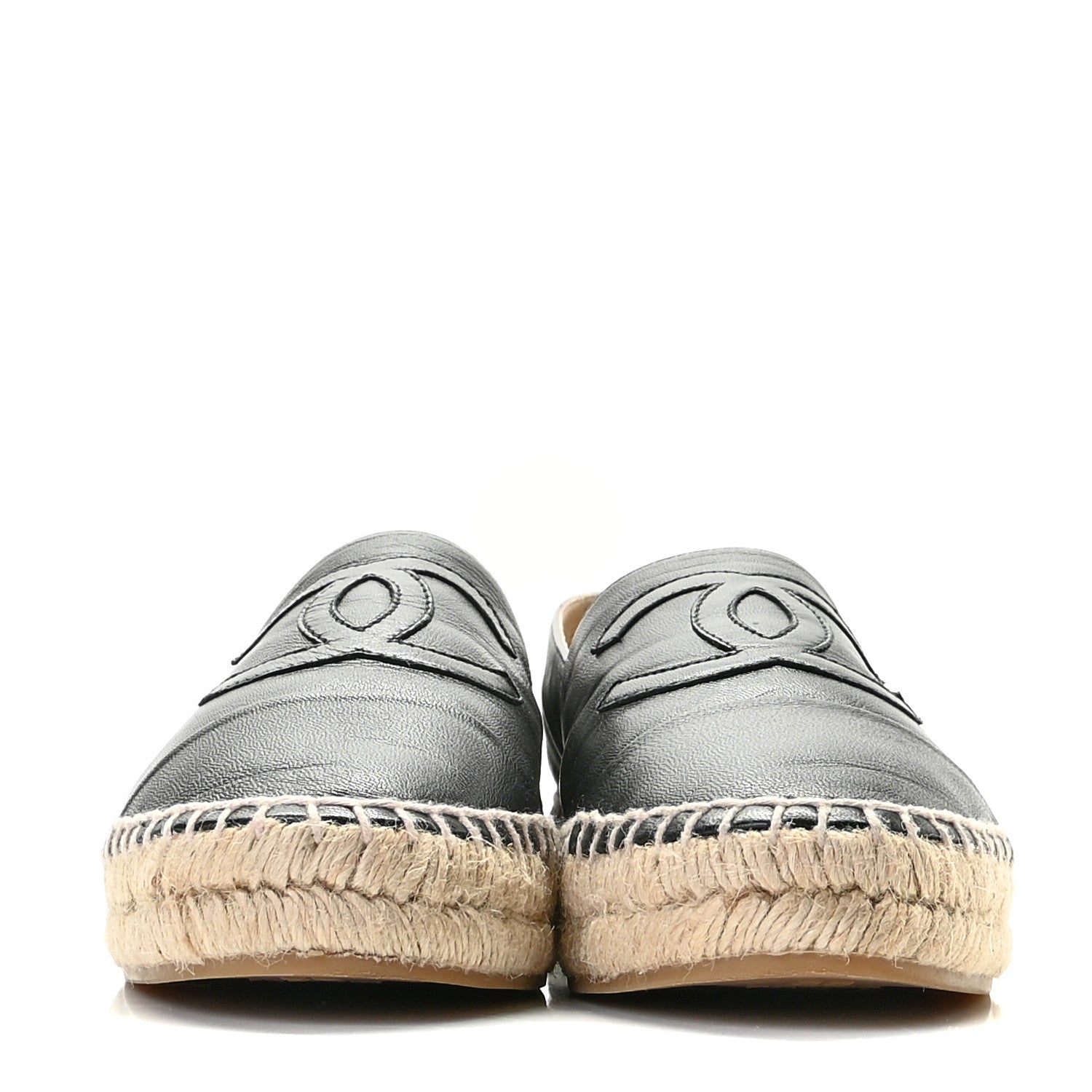 Chanel Lambskin CC Espadrilles 38 Black 4 of 15