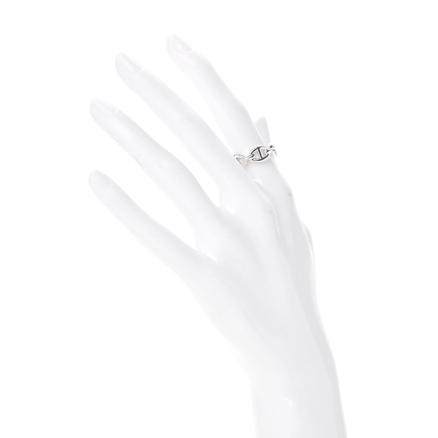 Sterling Silver PM Chaine d'Ancre Enchainee Band Ring 50 5.25