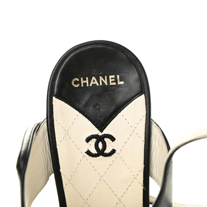 Chanel Lambskin CC Sandals 39 Black 9 of 10