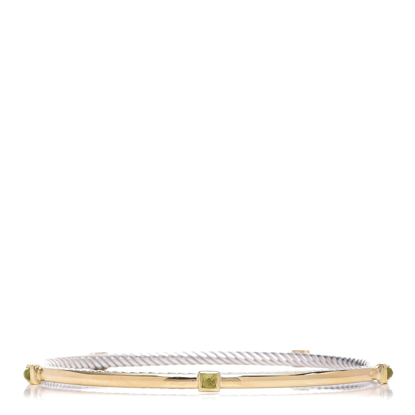 Sterling Silver 18K Yellow Gold Peridot Confetti Bangle