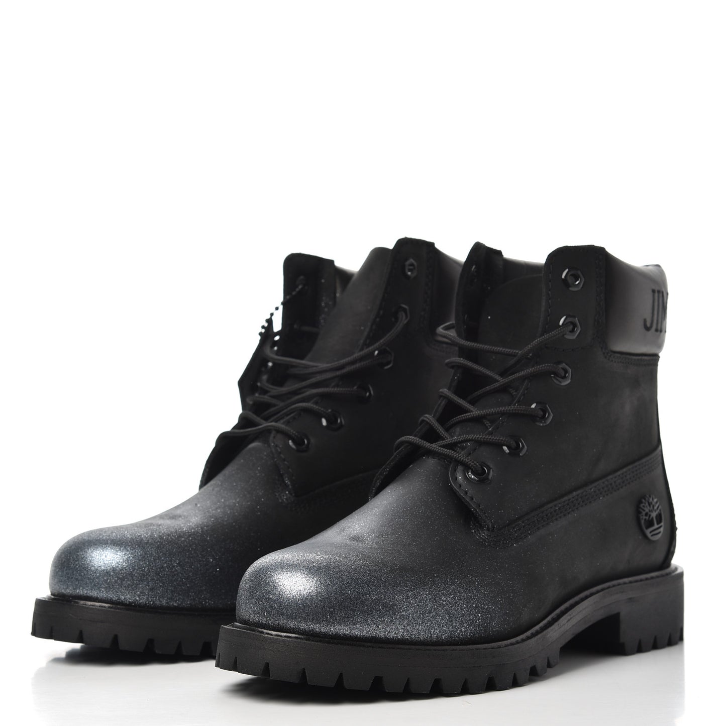 X TIMBERLAND Nubuck Glitter Womens Ankle Boots 10 Black Gunmetal