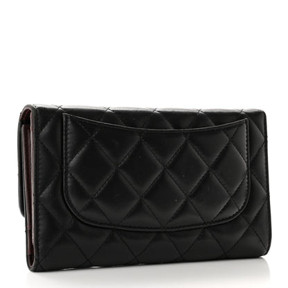Chanel Lambskin Quilted Large Flap Wallet Black 3 of 18