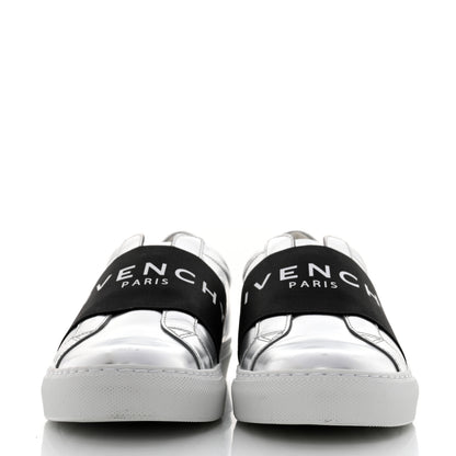 Givenchy Calfskin Band Logo Womens Urban Street Sneakers 38 Silvery 2 of 9