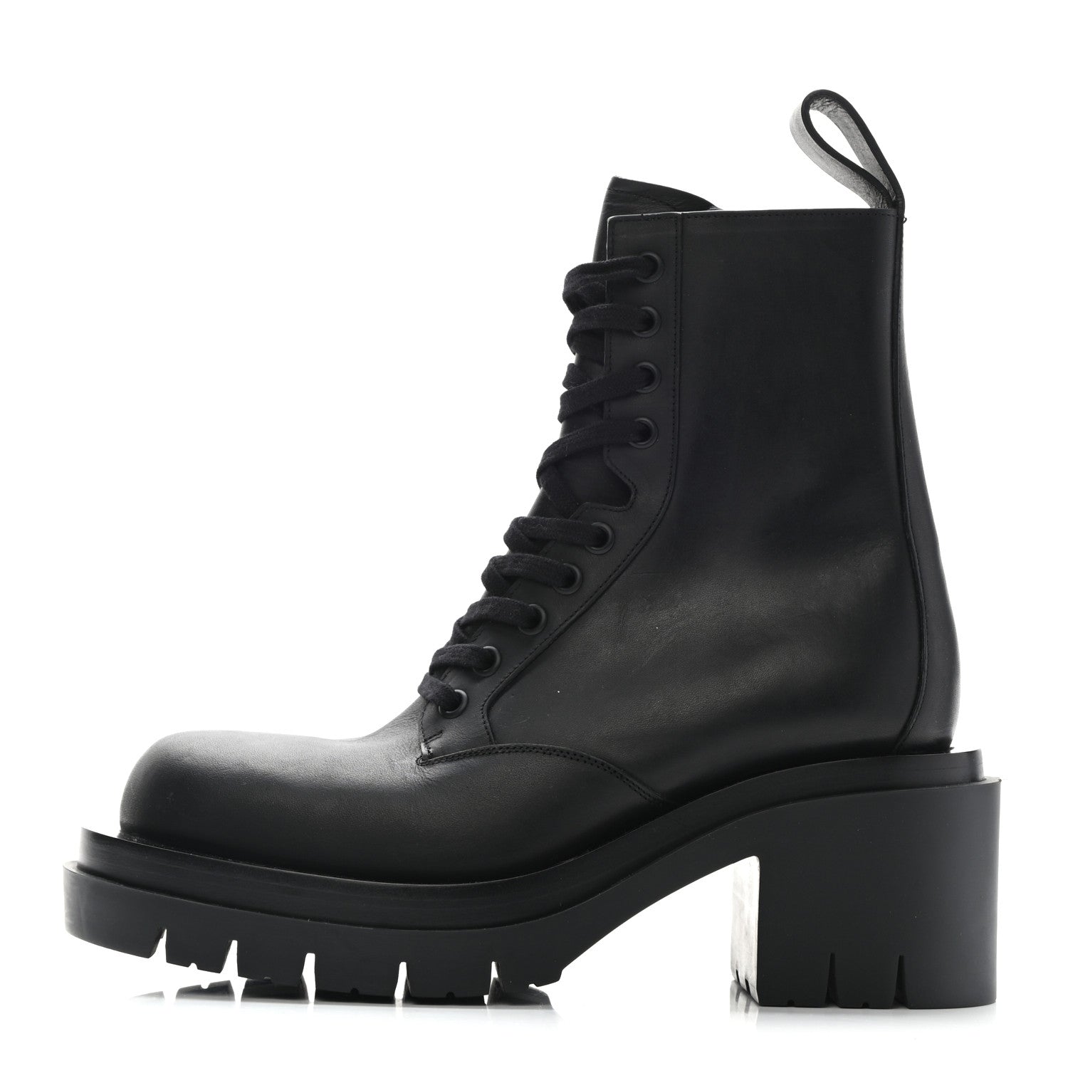 Bottega Veneta Calfskin The Lug Lace Up 30/70mm Ankle Boots 36 Black 1 of 8