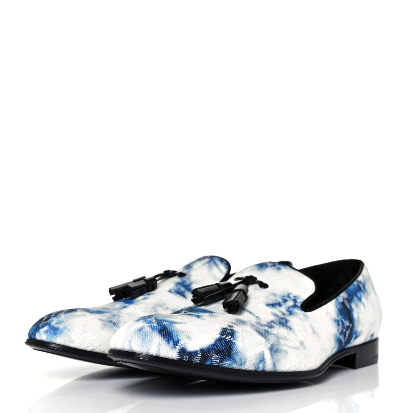 Monogram Denim Tie Dye Mens Auteuil Slippers 7.5 Navy Blue
