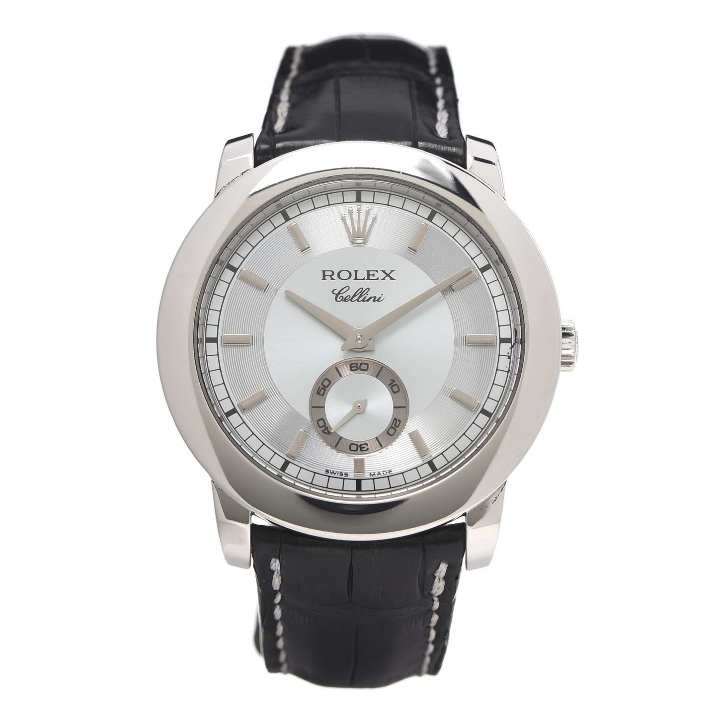 Platinum Alligator 38mm Cellini Cellenium Watch Silver 5241