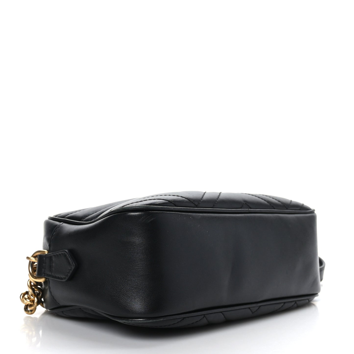 Calfskin Matelasse Small GG Marmont Chain Shoulder Bag Black