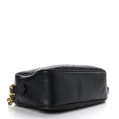 Gucci Calfskin Matelasse Small GG Marmont Chain Shoulder Bag Black 4 of 10