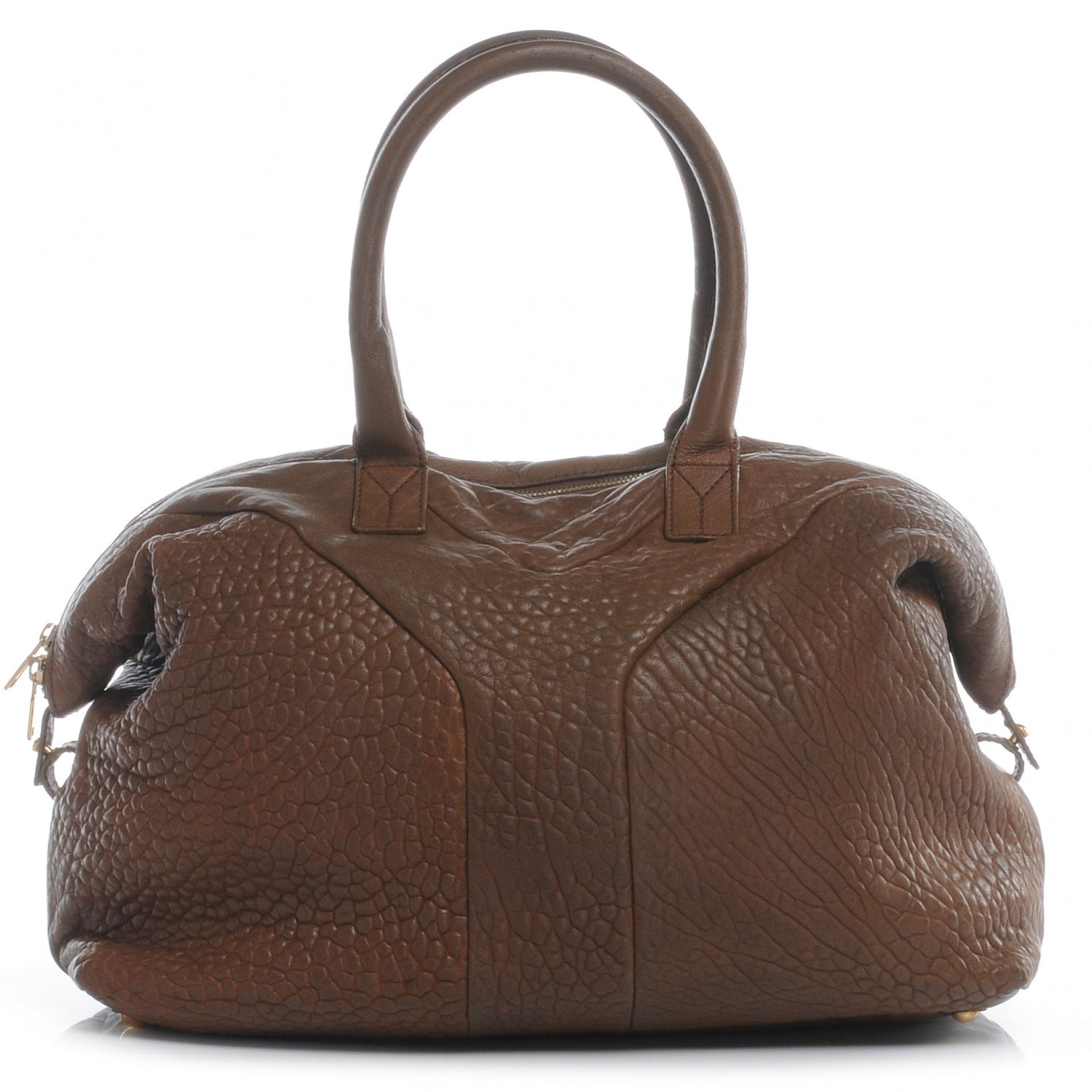 Saint Laurent Pebbled Lambskin Easy Sac Brown 1 of 7