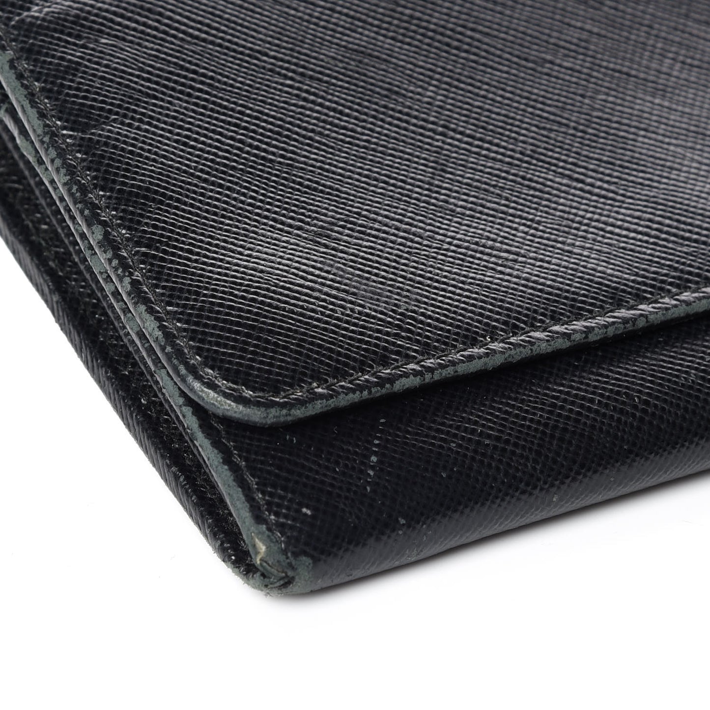 Saffiano Metal Oro Chain Wallet Black