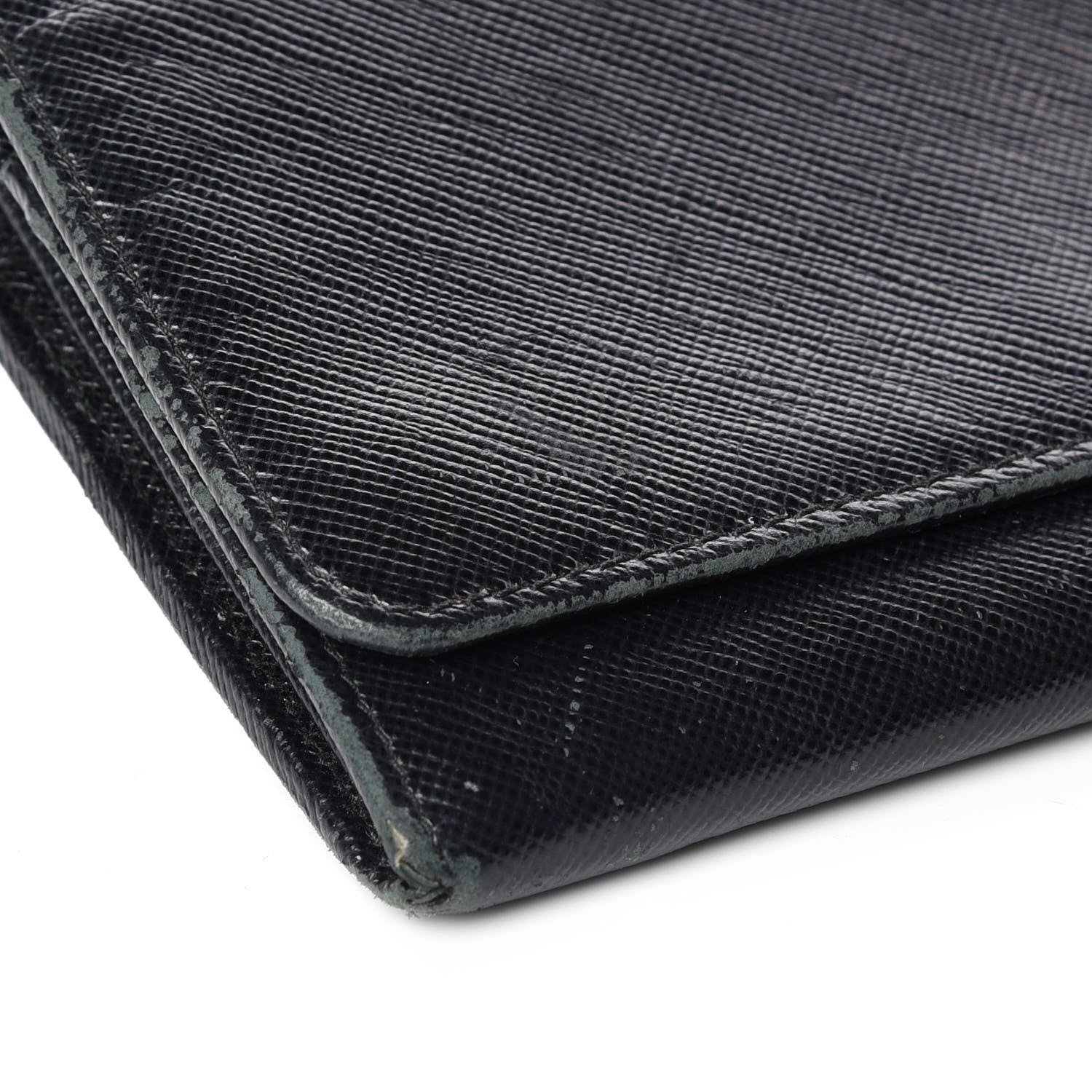 Prada Saffiano Metal Oro Chain Wallet Black 5 of 17
